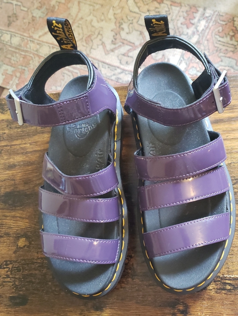 Dr Martens Black Current Blaire Patent Leather Sandal Size 7 - Picture 4 of 10